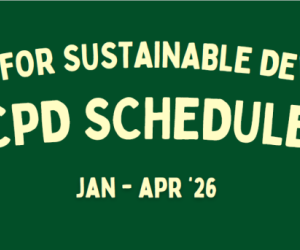 EDUCATION FOR SUSTAINABLE DEVELOPMENT - CPD SCHEDULED WEBINARS - JANUARY 2026 - APRIL 2026